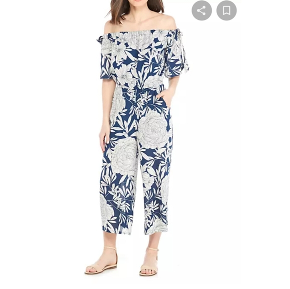 Luxology Pants - Luxology Off-the-shoulder Floral Romper